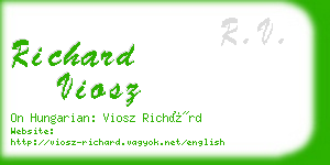 richard viosz business card